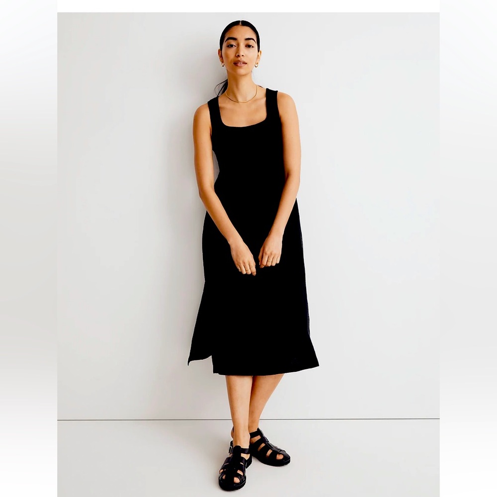 Madewell knit tank midi dress extra small black